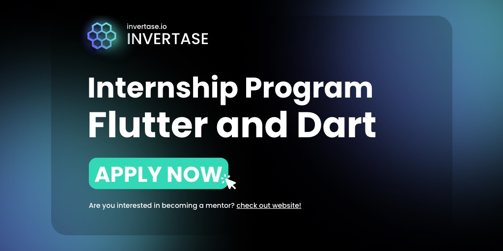 invertaseio's tweet image. We are proud to announce the
🔥"Flutter & Dart Internship Program."🔥
The program is designed to help students, fresh graduates, and junior devs develop their skills by working on production-ready apps under community experts' supervision!
🔗 invertase.link/tXLM