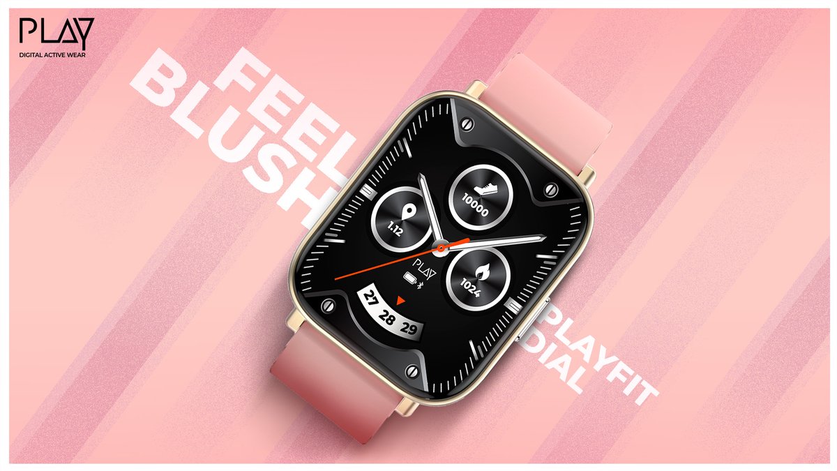 playonsocial_'s tweet photo. Now that’s something worth crushin’ over! Introducing PLAYFIT DIAL, Bluetooth Calling Smartwatch in Gold and Pink colour.

#PLAYFITDIAL #BluetoothCalling #FeelBlush #PLAYSmartWatch #Smartwatch #WorldOfPLAY #SmartLife #FitnessWatch #ActiveLifestyle #IPLAYMyWay https://t.co/bonVxZ3dls