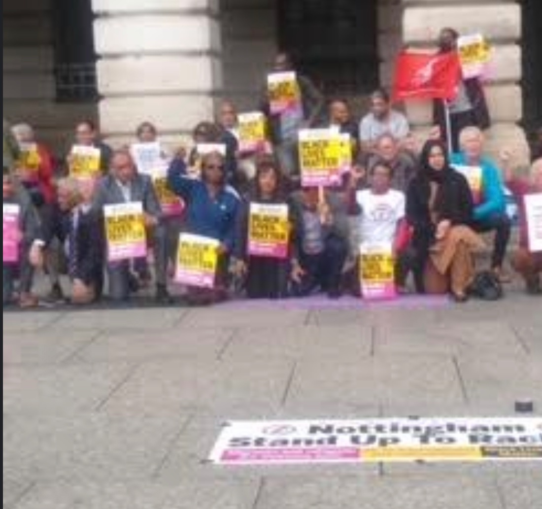 Yesterday, I was proud to support #BlackLivesMatter and #taketheknee on the steps of  @MyNottingham’s  Council House, on the second anniversary of #GeorgeFloyd’s death. 
#NoJusticeNoPeace