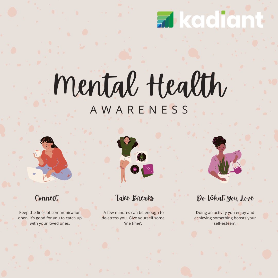 It's #MentalHealthAwarenessMonth this month and every month! #Breakthestigma, talk about mental health, and practice self-care throughout the day 💙💚