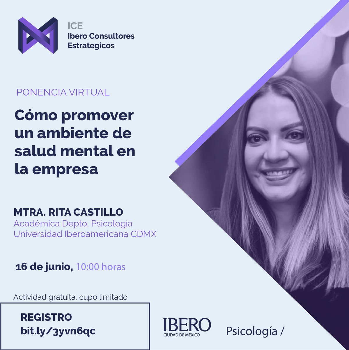¿Cuál es la importancia de la salud mental en las empresas? 16 de junio, 10:00 horas. Registro bddy.me/3wNif2q