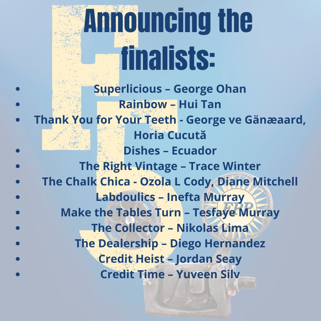 Announcing the finalists #f5filmfest #FilmFestival #fpp #spondulics