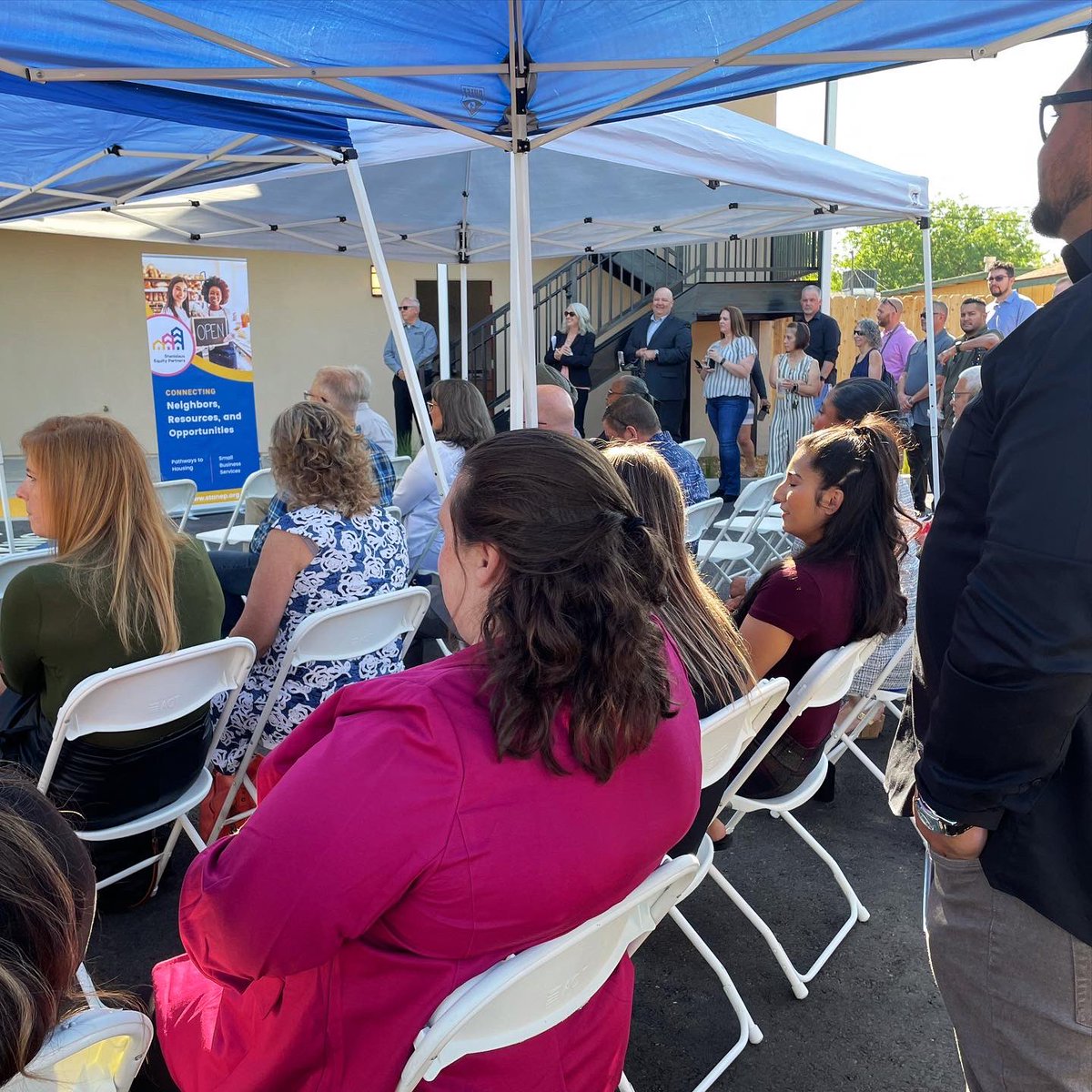 Today <a href="/StanislausEP/">Stanislaus Equity Partners</a> performed a ribbon cutting for their first building project at 112 James St! They built a building from the ground up for transitional housing in partnership with @stancounty and the city of Modesto. Thankful they are #inthecityforthecity and our partners.
