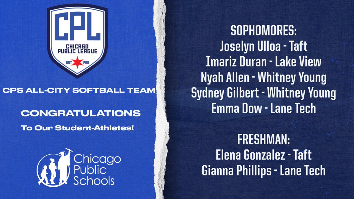 CPLAthletics's tweet photo. CONGRATULATIONS to our CPS All-City Softball Team! What an incredible year for our student-athletes in softball! Go @ChiPubSchools ! https://t.co/2TCoXcDvB8