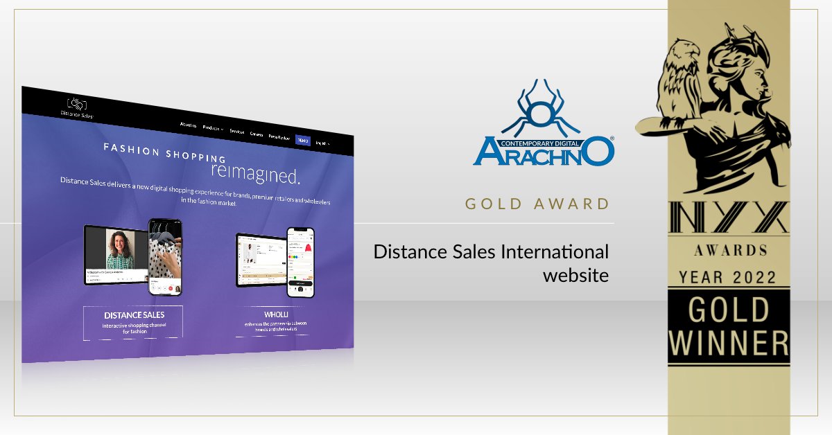 arachnoweb's tweet photo. .@nyxawards Arachno vince il Gold #NYXAward con Distance Sales International, la rivoluzionaria piattaforma per una nuova esperienza di acquisto digitale.
https://t.co/HYURZSeeJ5 https://t.co/rkicQcdeR8