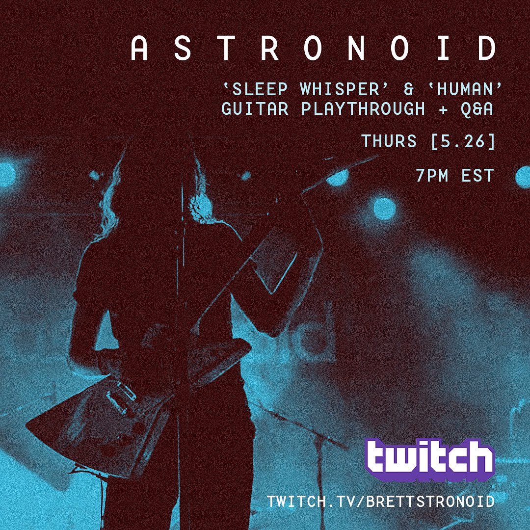 brettstronoid's tweet photo. Will be streaming tonight on twitch 7pm EST! Playing human and sleep whisper and then hanging around for Q&amp;A. We can talk about my favorite game of all time and how much I’ve been listening to Enya. https://t.co/mGHuGDR6xg