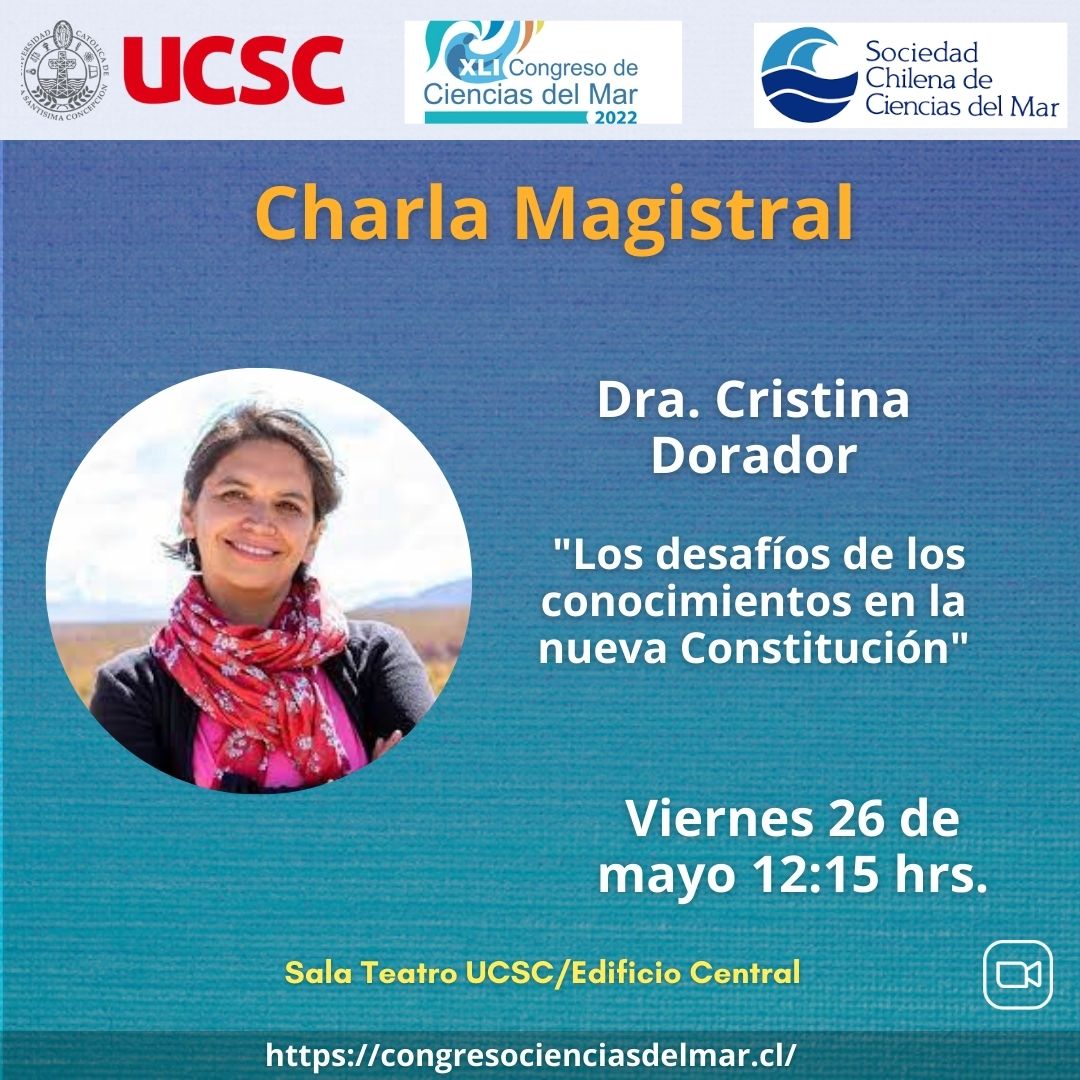 Los invitamos a la última charla magistral en el marco del Congreso Cs Mar 2022
Los esperamos a las 12:15 hrs. en el Teatro UCSC

<a href="/ucscconcepcion/">UCSC Concepción</a> <a href="/schcmar/">Sociedad Chilena Ciencias del Mar</a> <a href="/CCM_2022/">Ciencias del Mar 2022</a>