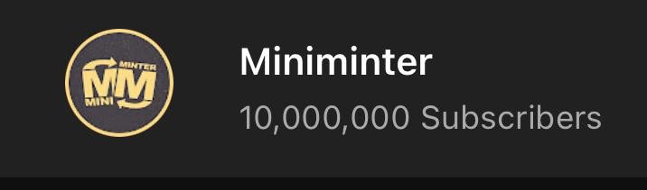 miniminter's tweet image. WE FINALLY DID IT! 10 MILLION SUBS ON THE MAIN CHANNEL, I AM NOW RETIRING.