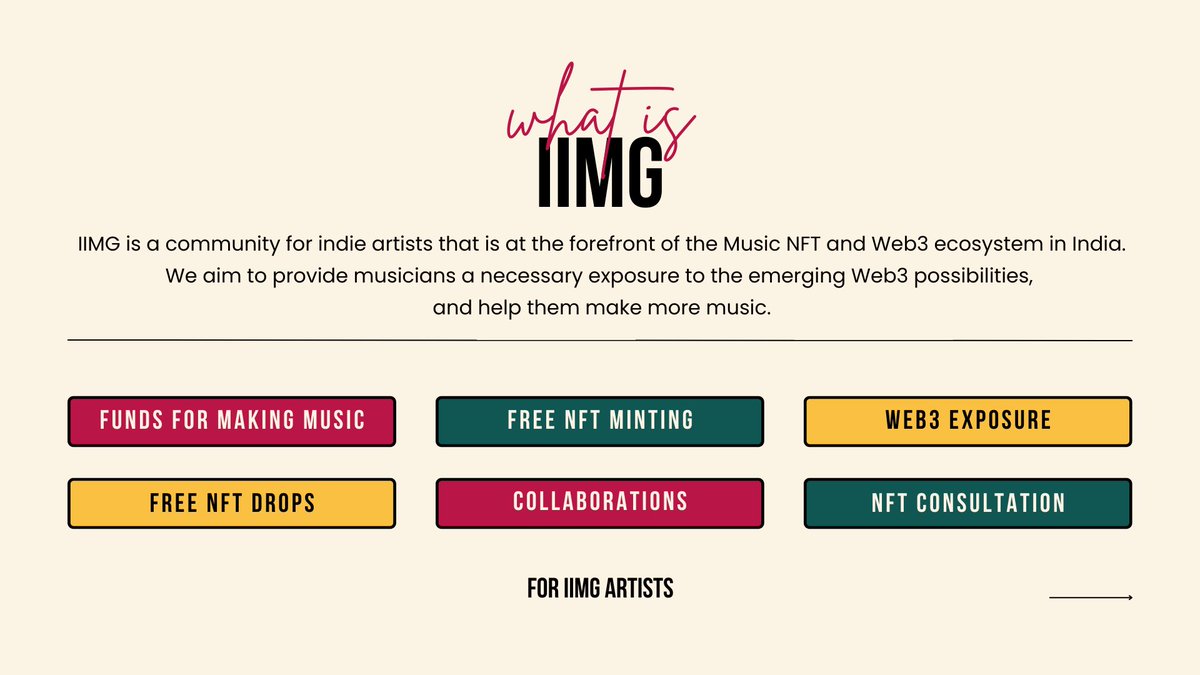 theiimguild's tweet photo. Indie musicians! It’s your time to ✨
Express your art exactly how you want to, and get these additional perks. Apply for the IIMG artist fund NOW!❤️

https://t.co/4MtAdGKMVl 

#ArtistFund #IIMG #indianindie #indieindia #nfts #nftmusic #artistcommunity #Web3 #Metaverse https://t.co/h7KBpYtD1P