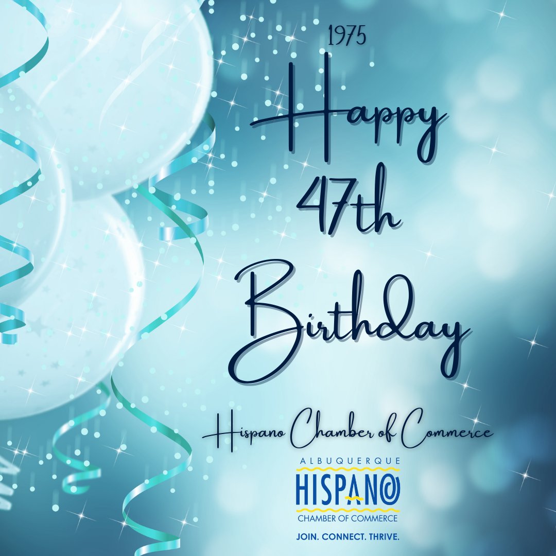 TheAHCNM's tweet image. Happy 47th Birthday to us!   

47 years ago, 14 distinguished members of our community knew there was a need that was not being met. They banded together and formed the Hispano Chamber of Commerce. We are their legacy!  

#HispanoChamber #Legacy