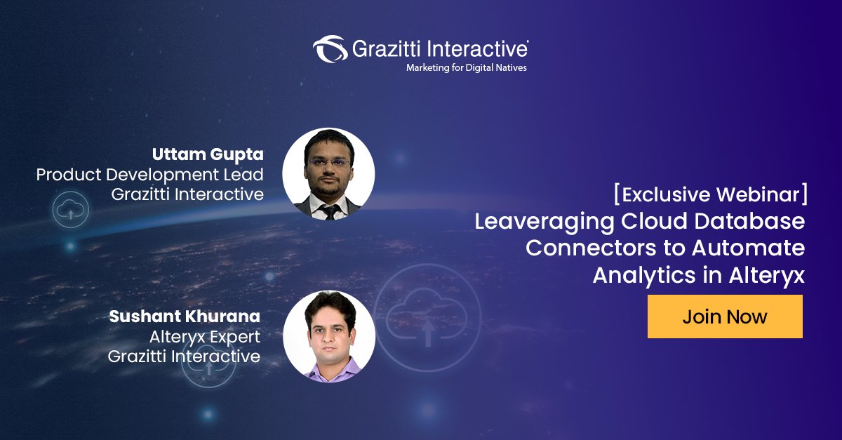Grazitti's tweet image. Decode how you can leverage cloud database connectors for data-driven business growth, in an exclusive webinar with our analytics aces, Sushant Khurana &amp;amp; Uttam Gupta.

👉 rb.gy/lhnw0f 👈

#Alteryx #Alteryxconnectors #dataanalytics #Analytics #datafetching #Grazitti