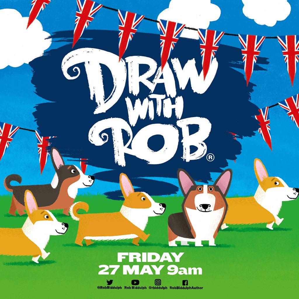 RobBiddulph's tweet image. Who’s ready for my brand new #PlatinumJubilee episode of #DrawWithRob? Teachers, I’m bringing it out a day early so you and your charges can do a bit of drawing in class before you break up for half term. I’m posting it on my channels tomorrow at 9am. Pencils at the ready… ✏️