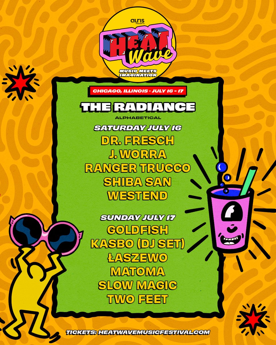 🔥HEATWAVE DAILY &amp; STAGE LINEUPS🔥
See when + where <a href="/wearegalantis/">Galantis</a>, <a href="/OliverHeldens/">Oliver Heldens 🕺🏻🙌✨/💹🧲</a>, <a href="/tiesto/">Tiësto</a>, + more will be playing at this pop-art paradise this summer
🦩Single-day passes on-sale tomorrow at 12pm CST
🦩Win a pair of tickets! RT + tag a friend to enter
👉 fanlink.to/HeatwaveFest