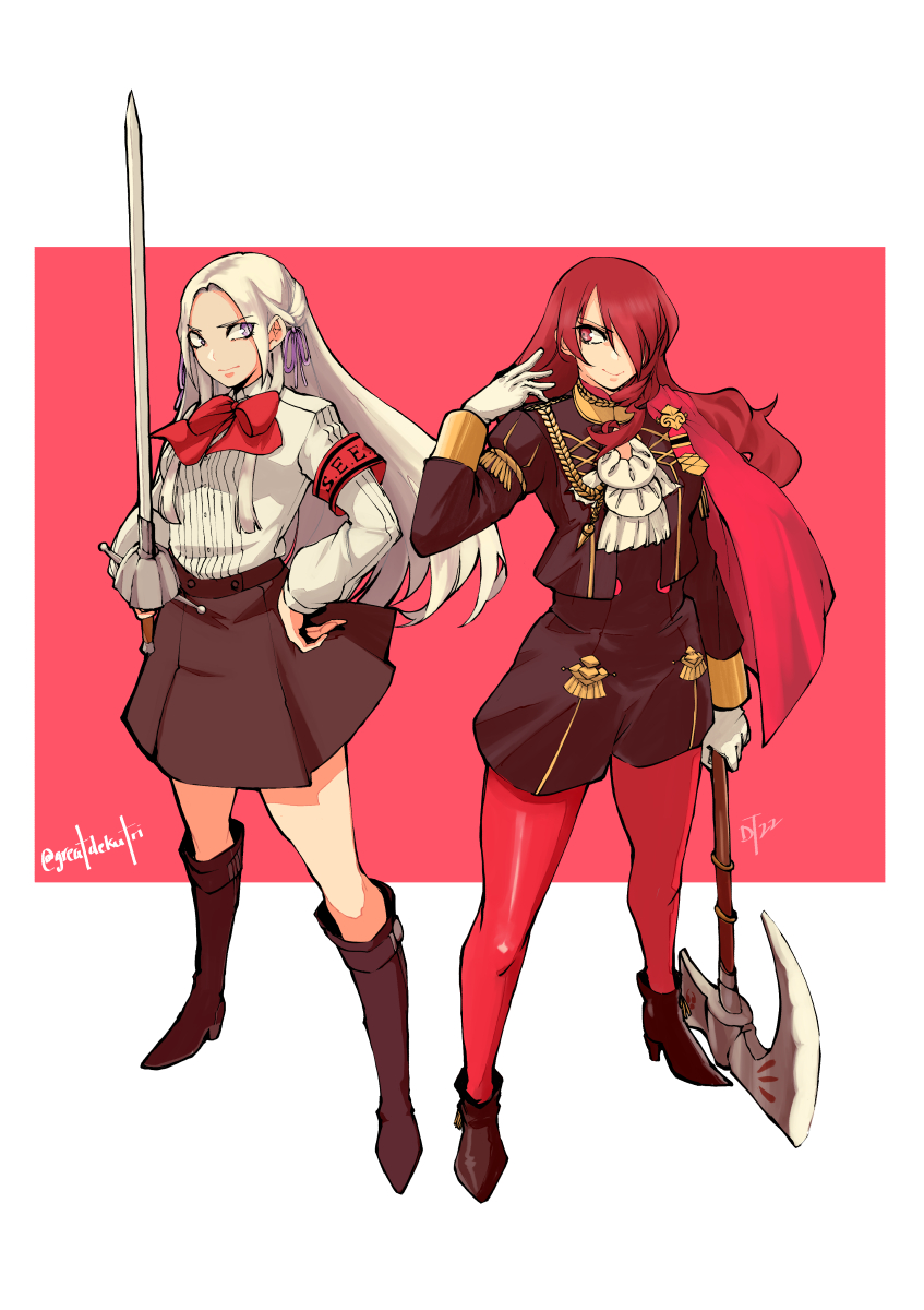 You know, these two aren't so different. Strong fighters born to a powerful family. Appointed leaders to a group of students. Both voiced by Tara Platt.
#FE3H #edelgard #persona3 #mitsuruKirijo