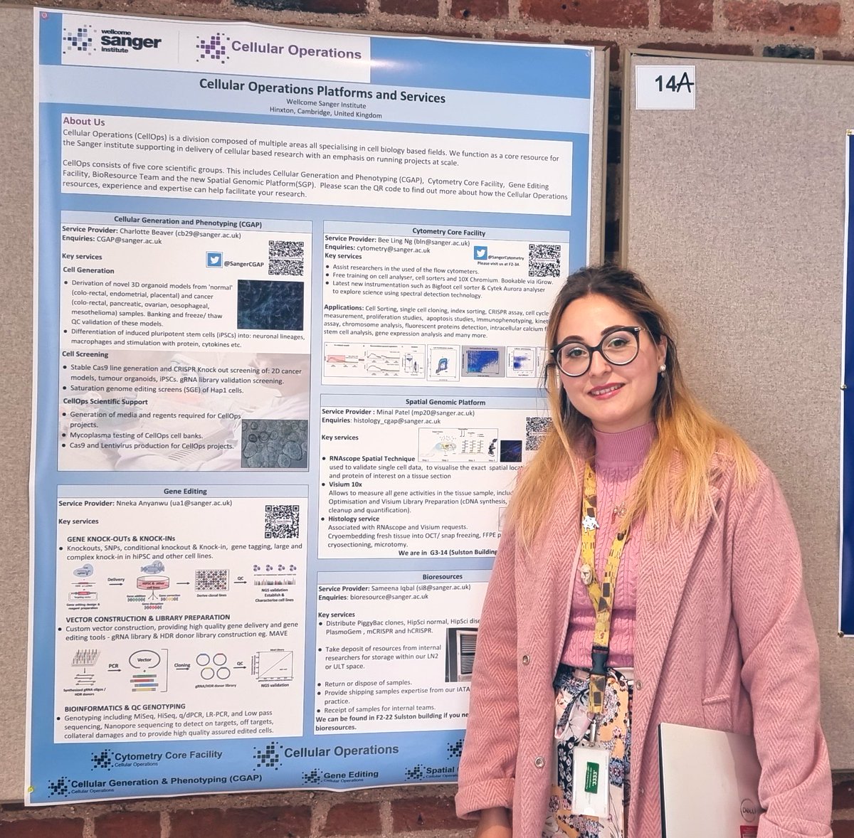 ilariamulas89's tweet photo. Very exciting morning at the May 2022 #postdocretreat Exhibition highlighting the service that we provide at the @sangerinstitute. Under Cellular Operations, I was representing my team -Spatial Genomics Platform, Bee and Shalini Flow Cytometry and Gene Editing! https://t.co/SklbaJWiDc