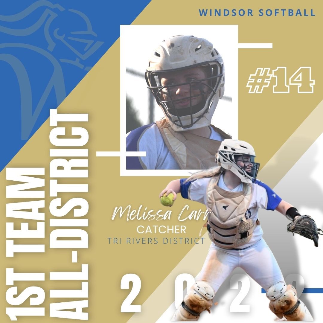 dukes_softball's tweet photo. Introducing 1st Team All-District Catcher, Melissa Carr #14. Congratulations! #royalblue #goldstandard #districtchamps ⚔️ https://t.co/7BMUSfOgLR