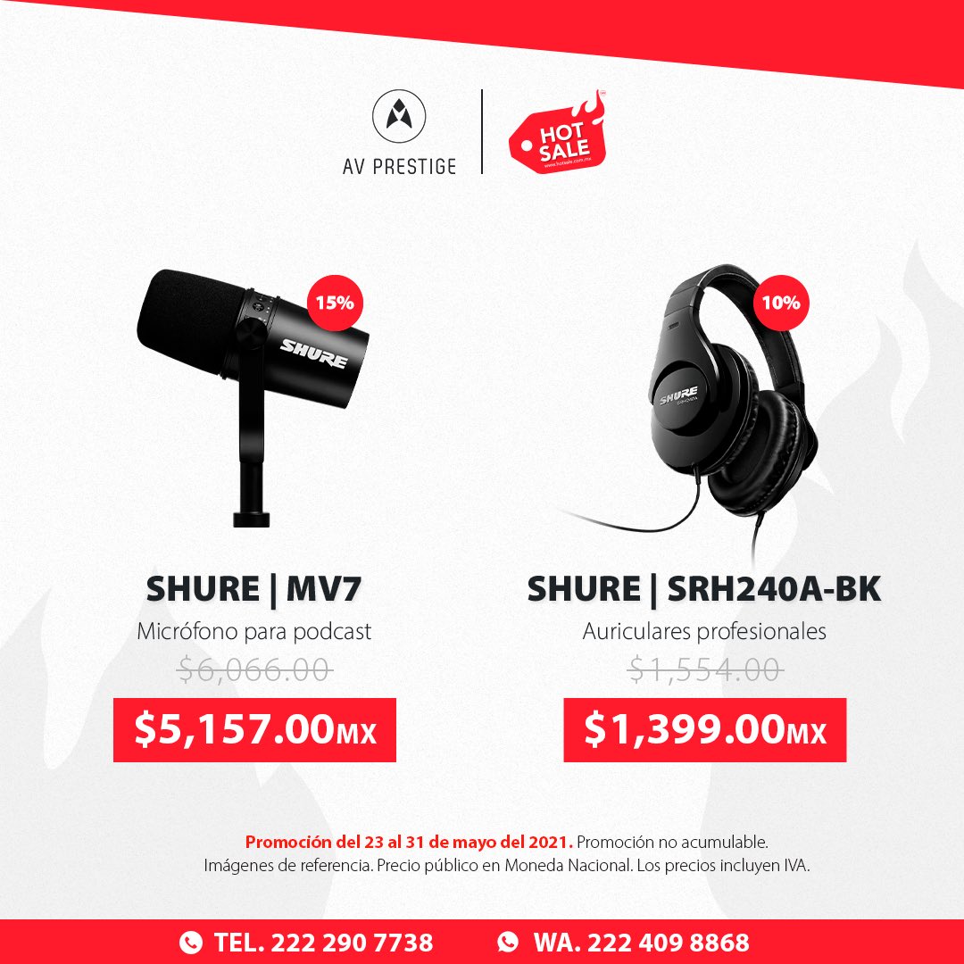 avprestige's tweet photo. 🔥Tenemos las promociones más HOT en marcas como #Shure y #KEF 🔥
📍@solestapuebla
📞 222 290 7738
💬 222 409 8868
🌐 https://t.co/4VRlrctsEw

*Equipos sujetos a disponibilidad.
#hotsalemx #promocion #tecnologia #puebla #mexico #automatizacion  #audio #alexa #hotsale #microfono https://t.co/CjDGYON4Cc