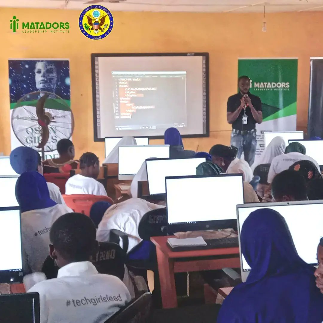 matadorsnigeria's tweet photo. #techgirlslead
Highlights of Day 4 of Osun Girls Can Code!
Building female tech giants to solve problems in their communities.
@usinnigeria
#osungirlscancode
#tech #stem #education #code #texas #female #skills https://t.co/40N6IxYl5S