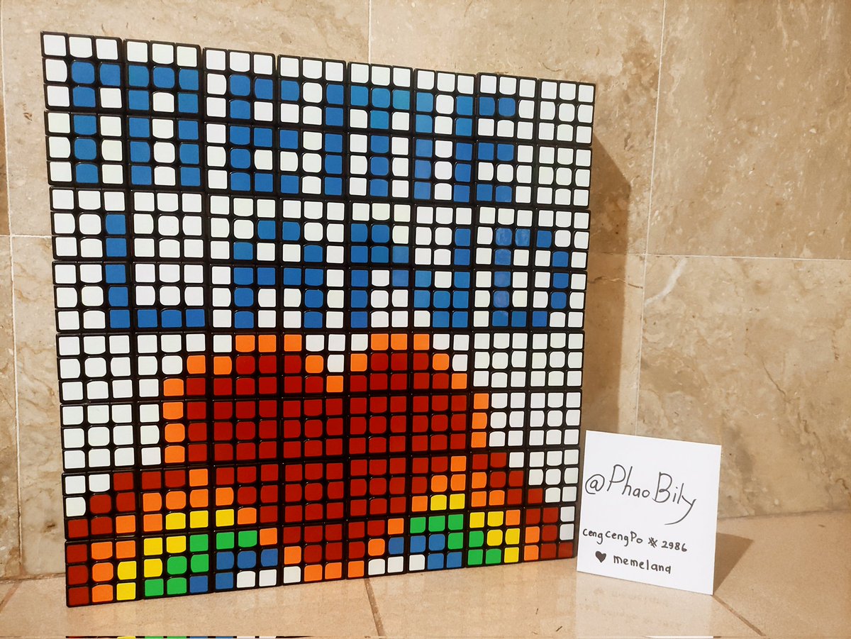CengCengPoNFT's tweet photo. Highlight for this one 💥💥this is the best I have been made from my Rubik's cube. (Last submission for contest Memeland) https://t.co/w2dFnpNtkj