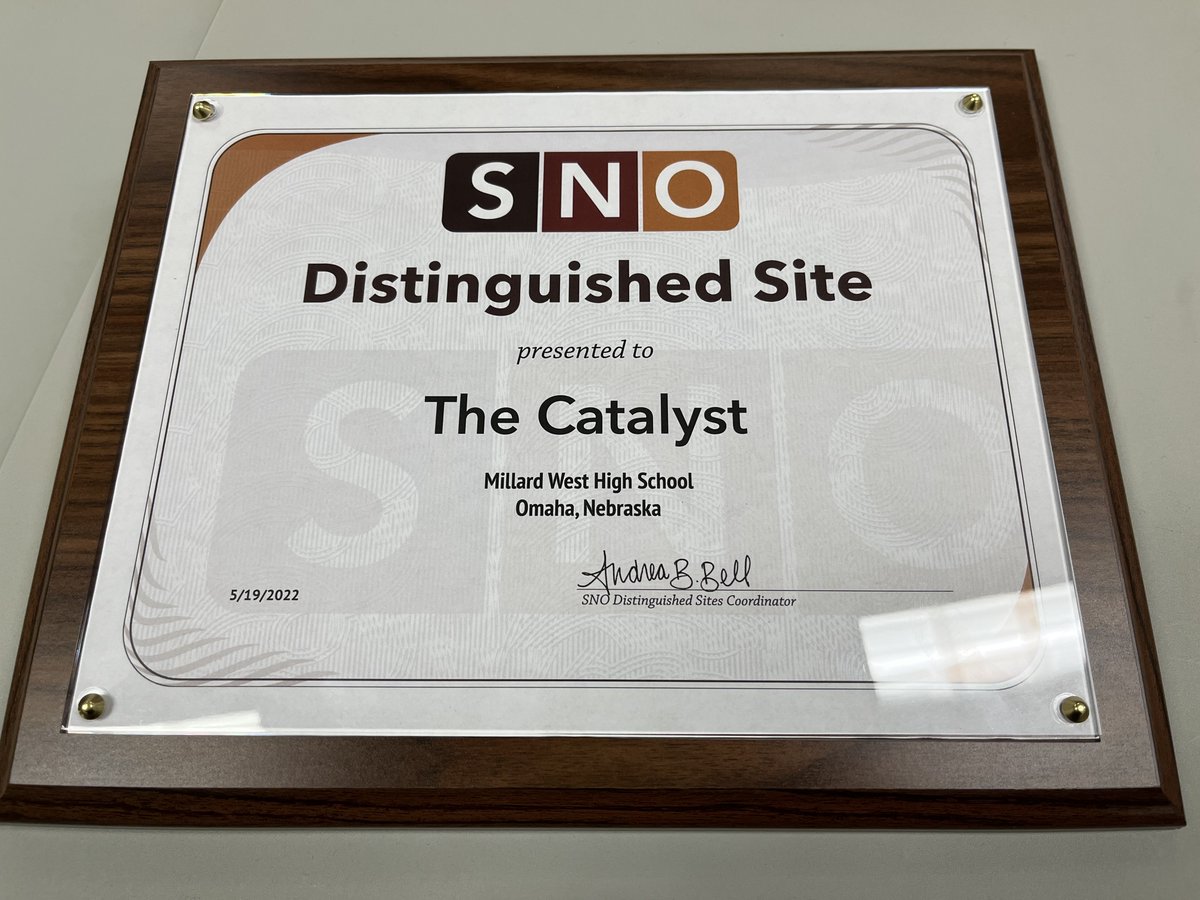MWHSCatalyst's tweet photo. The @MWHSWildcats Catalyst has been named a Distinguished Site by School Newspapers Online for the third consecutive year for excellence in online news. 
Congrats, Catalyst staff and Online Editor-in-Chief Kaden Roth @RothKaden for all your hard work.

@MWHSactivities @MillardPS https://t.co/B5qxMouJWz