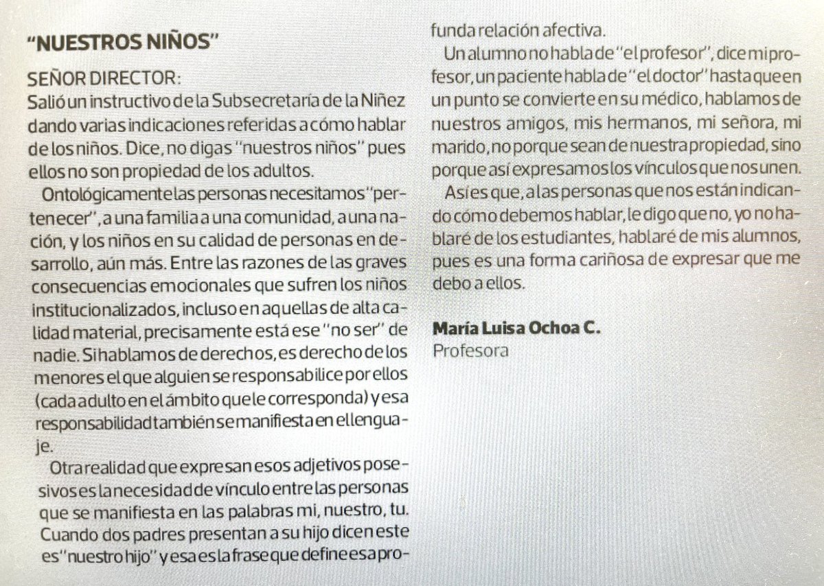 moantivil's tweet image. No puedo estar más de acuerdo contigo profesora María Luisa Ochoa @latercera