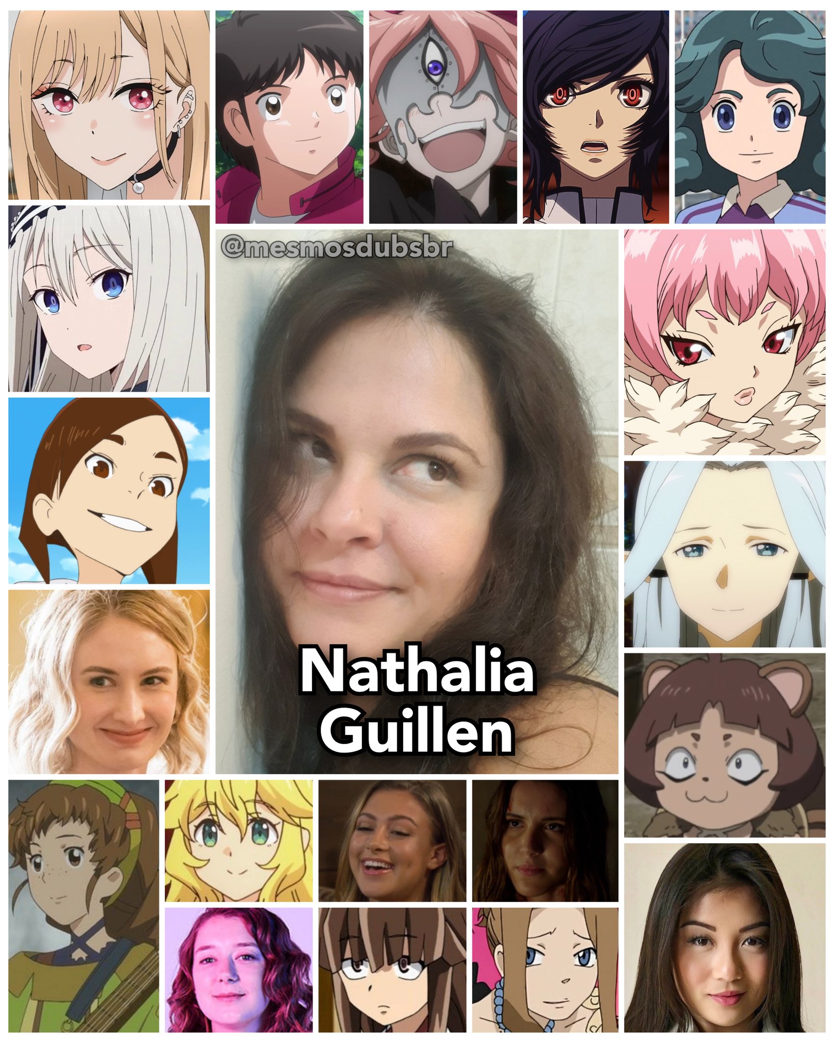 Personagens Com os Mesmos Dubladores! on X: Uma mulher talentosa que anda  se destacando com seus trabalhos em anime, Nathalia Guillen é uma ótima  dubladora! Nathalian é conhecida por dublar a Marin