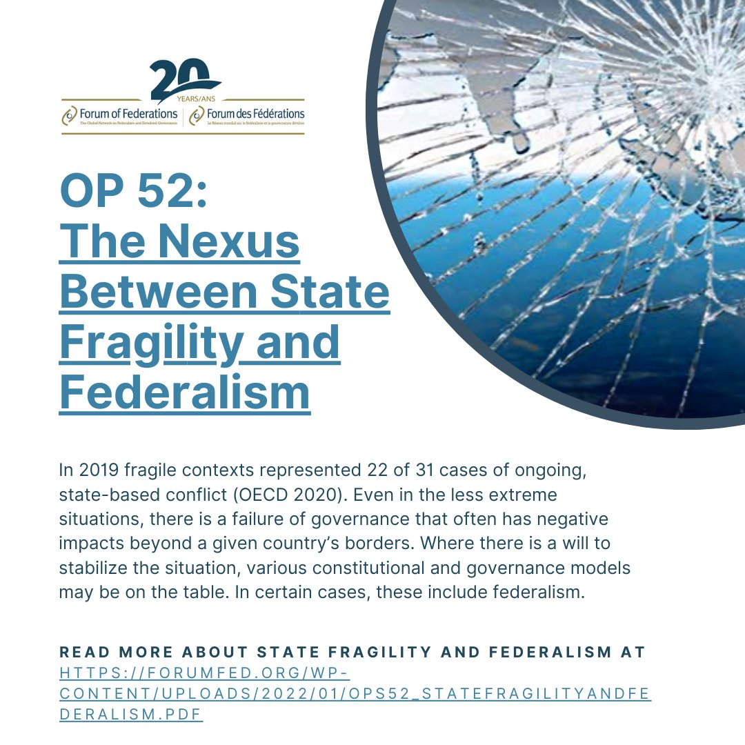 ForumFed's tweet photo. From the @ForumFed Library 📚

Learn about #StateFragility and #Federalism in this Occasional Paper by Michael Youash 
𝐓𝐡𝐞 𝐍𝐞𝐱𝐮𝐬 𝐁𝐞𝐭𝐰𝐞𝐞𝐧 𝐒𝐭𝐚𝐭𝐞 𝐅𝐫𝐚𝐠𝐢𝐥𝐢𝐭𝐲 𝐚𝐧𝐝 𝐅𝐞𝐝𝐞𝐫𝐚𝐥𝐢𝐬𝐦

📖➡️ https://t.co/UMF1BQY1CL https://t.co/cNAmfnMK7Z