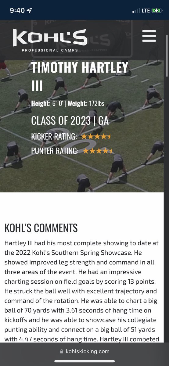 TJ_Hartley (@tj_hartley) on Twitter photo Excited to be rated a 4.5⭐️ kicker and punter by <a href="/KohlsKicking/">Kohl's Kicking Camps</a> this past weekend! <a href="/Cats_Recruiting/">Whitewater Football Recruiting</a> <a href="/RecruitGeorgia/">Recruit Georgia</a> <a href="/CSAPrepStar/">PREPSTAR</a> <a href="/skwilliamsjr/">Steve Williams</a> @CoachMeleMSU <a href="/zconowal31/">Zach Conowal</a> <a href="/CoachDeWeen/">Kyle DeWeen</a> <a href="/TimGlanton/">Coach Tim Glanton</a> <a href="/Coach_CEllis/">Colby Ellis</a> <a href="/ParkerFleming_/">Parker Fleming</a> Excited to be rated a 4.5⭐️ kicker and punter by <a href="/KohlsKicking/">Kohl's Kicking Camps</a> this past weekend! <a href="/Cats_Recruiting/">Whitewater Football Recruiting</a> <a href="/RecruitGeorgia/">Recruit Georgia</a> <a href="/CSAPrepStar/">PREPSTAR</a> <a href="/skwilliamsjr/">Steve Williams</a> @CoachMeleMSU <a href="/zconowal31/">Zach Conowal</a> <a href="/CoachDeWeen/">Kyle DeWeen</a> <a href="/TimGlanton/">Coach Tim Glanton</a> <a href="/Coach_CEllis/">Colby Ellis</a> <a href="/ParkerFleming_/">Parker Fleming</a>