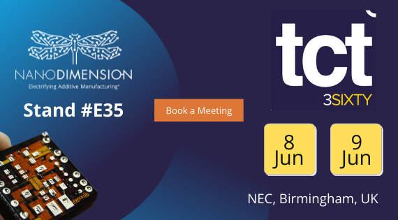 NanoDimensionX's tweet photo. We are thrilled to be at @TCT3Sixtythis year and cannot wait to showcase our #AME and #microam technology. Engineers can experience real-world applications. Our technology changes the way the world will manufacture: https://t.co/5t0XcGfS8q https://t.co/Wjpmh9JqxZ