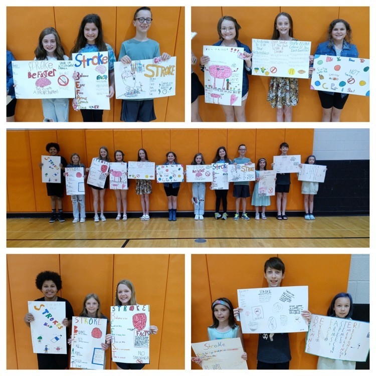 Congratulations to our poster winners!  5th grade students made posters for a stoke clinic unit presented by OSF! Well done!