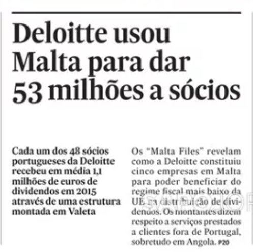 mpradoexpresso's tweet photo. #ThrowbackThursday 🗞️ Há 5 anos eu e o @micaelrpereira estávamos prestes a revelar a estrutura dos sócios da #Deloitte 🇵🇹 em #Malta, que lhes custaria milhões em impostos extra 🗞️ Saiu a 27/05/2017 e foi das melhores histórias que tive no @expresso + @EICnetwork 🗞️ #MaltaFiles 💸 https://t.co/nN6PG5GLiV