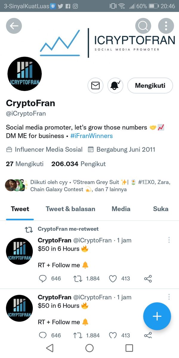 Harti870962001's tweet photo. @sof1azara03 @iCryptoFran Done.... Semoga beruntung https://t.co/i3JiEn9fVE