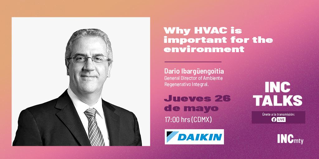 incMTY's tweet photo. Nos vemos hoy en nuestra #INCtalk “Why HVAC is important for the environment” por Dario Ibargüengoitia, General Director of Ambiente Regenerativo Integral.
En punto de las 17:00 Hrs. (Hora CDMX), aún puedes participar https://t.co/wcmq6WLPE7
@DaikinMexico https://t.co/zwpCmsAzwC