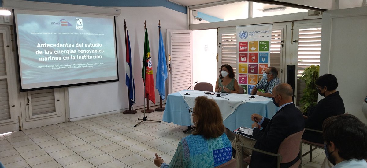 PNUDCuba's tweet photo. El primer panel estará dedicado a las Tecnologías para el aprovechamiento energético de los océanos, con las presentaciones del MCs. Alejandro Rodríguez del @InsmetC y el Dr. Antonio Sarmiento, Presidente de la empresa @WaveEc de #Portugal. En vivo en: https://t.co/XSvqZtgmjs. https://t.co/W4u7tDIYKM