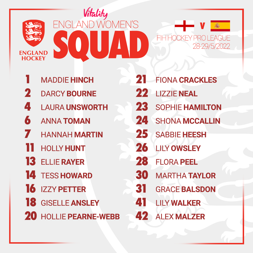 EnglandHockey's tweet photo. 📣 Squad Announcement 📣 

Return of 4️⃣ Olympians for this weekend's #FIHProLeague matches in London 🤩

Join us live Saturday and Sunday from 12pm at @LeeValleyHTC or on @btsport 🖥

🔗 https://t.co/2b7VGpjLE6
🎟 https://t.co/mXxHx7EZhW https://t.co/w2AwzQgKiD