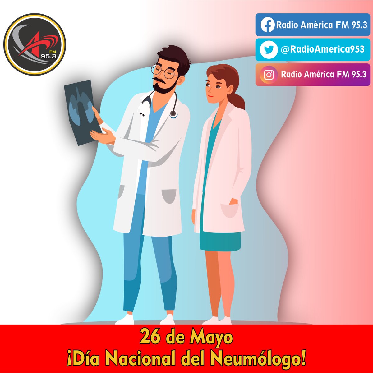📌26 de Mayo - ¡Día Nacional del Neumólogo!

➡El 26 de mayo se declaró el Día Nacional del Neumólogo. Son los especialistas médicos que te ayudan a determinar enfermedades respiratorias.