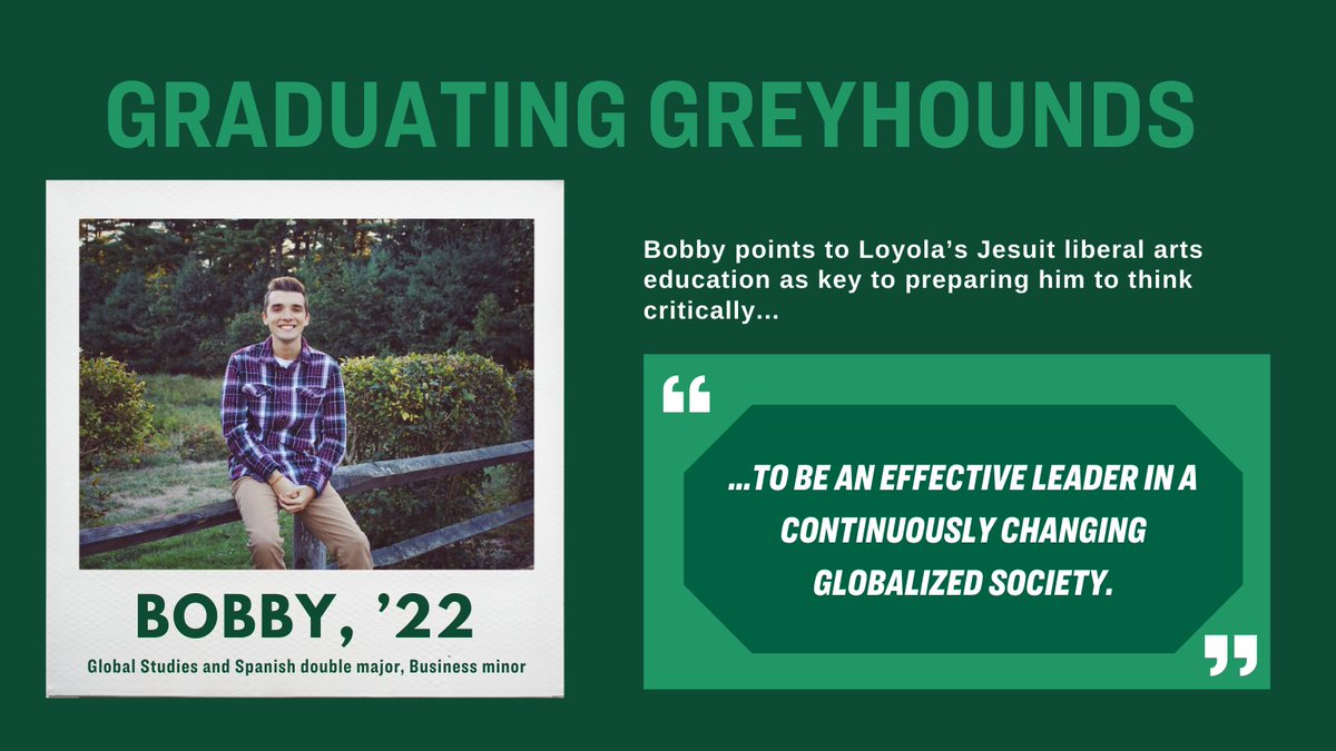 LoyolaMaryland's tweet photo. #GraduatingGreyhounds Meet Bobby, โ22 >>> https://t.co/MawC2HfwZ3 https://t.co/e3PquGQQX5