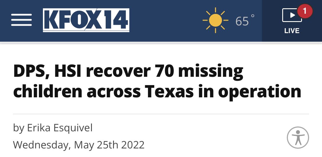 elizableu's tweet photo. A total of 70 missing children were recovered.

“The children recovered included victims of human sex trafficking and victims of physical/sexual abuse.” https://t.co/1h0HoCWl6Z