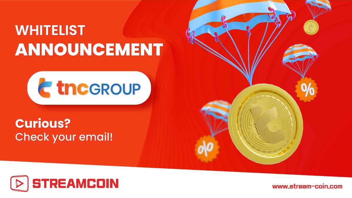 streamcoin_strm's tweet photo. 🤩 Dear STRM ICO Investors, we would like to inform you that @tnc_it_group has finalized its #whitelist of $STRM investors to receive its future #airdrops &amp; offers.

📧 Entitled investors can expect an email newsletter confirming their eligibility for TNC’s airdrops &amp; offers. https://t.co/OU0SM1IPrE