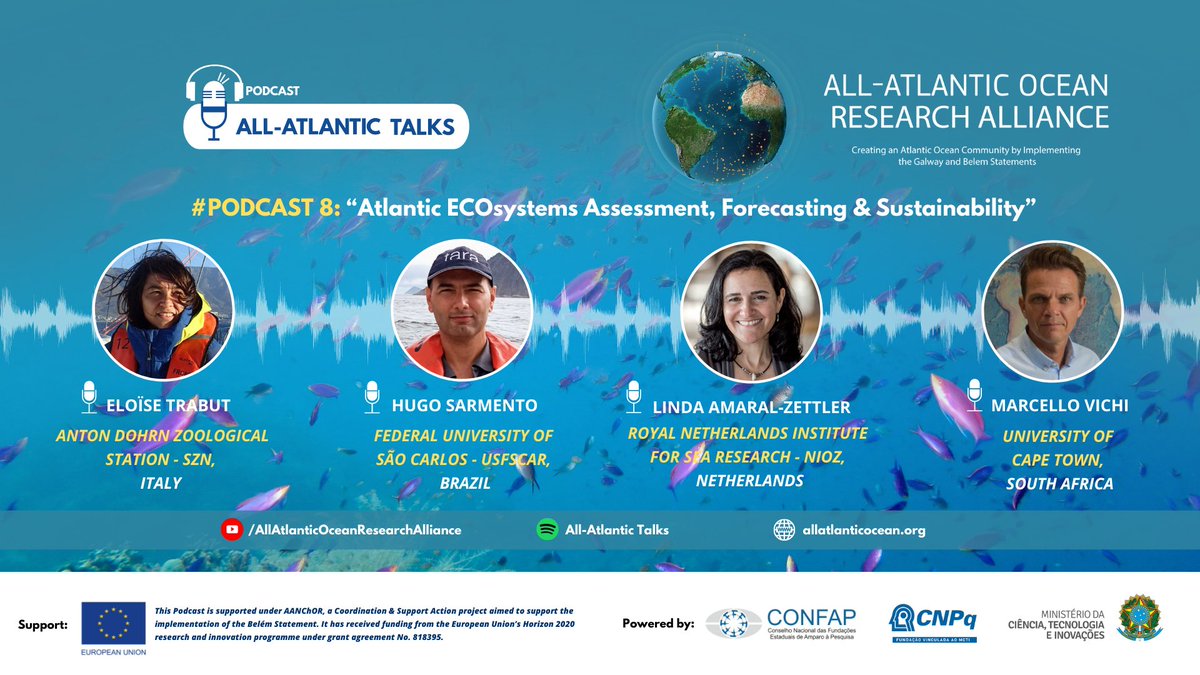 AllAtlanticO's tweet photo. The #AltanticAll Talks podcast episode8⃣is OUT!
Discover the role of the #Atlantic microbiome in driving the dynamics of Atlantic ecosystems🌊focussing on 3 pillars: microbiomes, plastic & the plastisphere, and seascape connectivity 🌎
🎧https://t.co/2RvcAl3Se7 https://t.co/KCLtWko6qJ