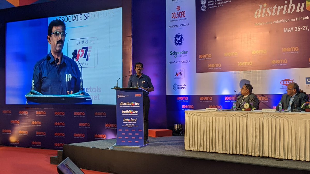 IEEMA_Official's tweet image. Shri. Manivannan P, IAS Secretary, Dept. Of Social Welfare and former MD BESCOM adorned the #Distribuelec &amp;amp; #Buildelec event with his gracious presence.

#Bengaluru