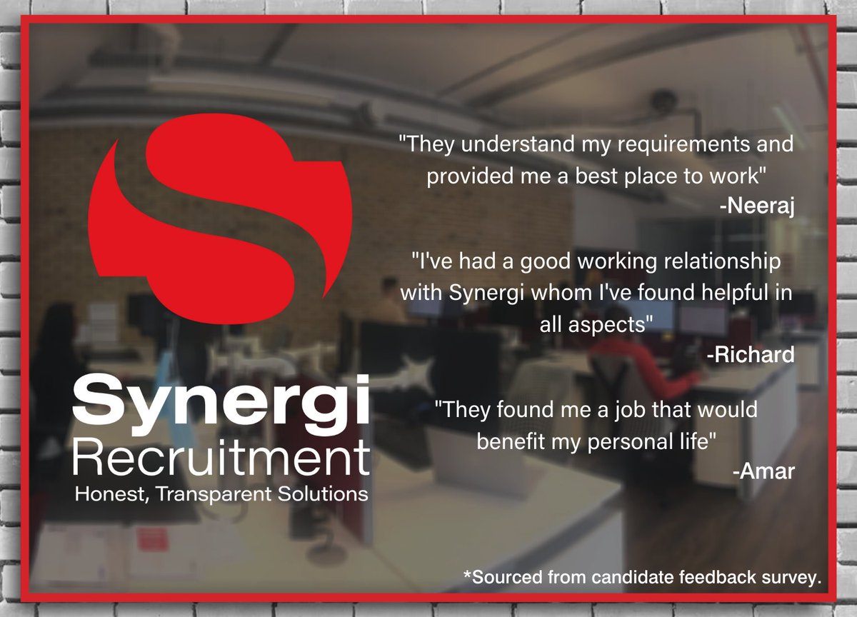 The reviews are in! Customers are leaving raving reviews about the services offered by Synergi!

Start working with us today! check the latest jobs we are recruiting for on our website: bit.ly/3AYe8Rp 

#TheSynergiWay #synergirecruitment #engineeringjobs #careers