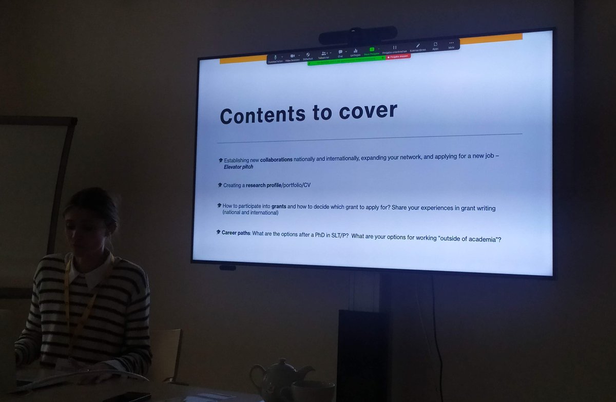Here we are!
The #ESLA2022 congress just started!
Here one of the two workshops "Life as an SLP researcher", organized with the <a href="/SLPhDNetwork/">SLPhD Network</a> held by Theresa Bolder and Tanja Rinker