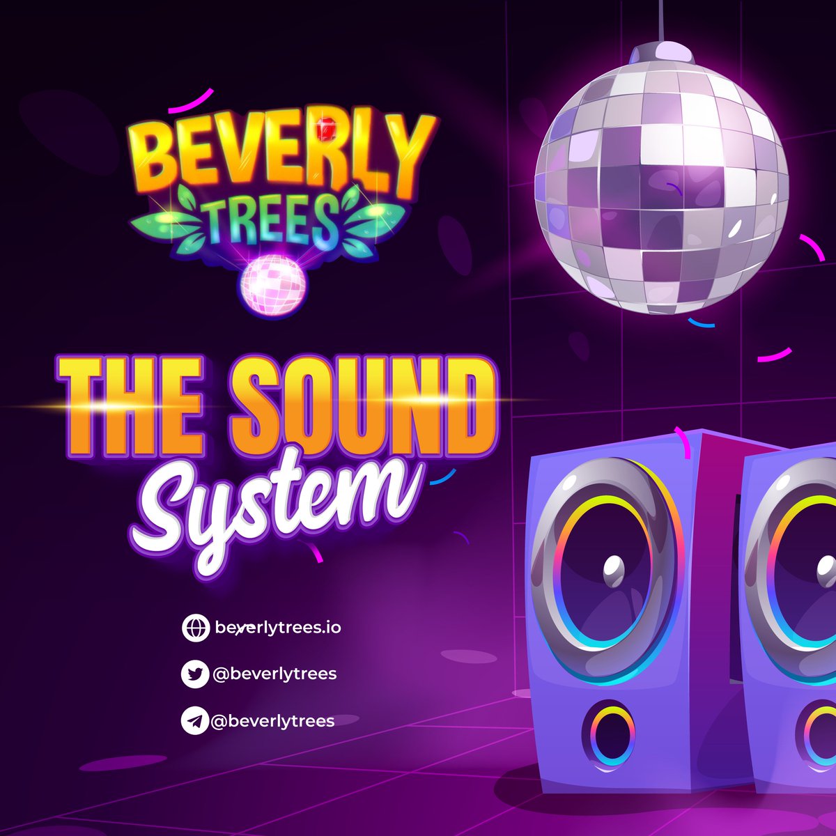 💃 Get on the dance floor &amp; blast that music with Beverly Trees. 🌳

🎶 Each land comes with a Sound System music that players can charge with Solar Energy Cells (in-game item). This will prompt the BTN to dance &amp; generate $PSAP.

Learn more beverlytrees.io

#P2E #GameFi