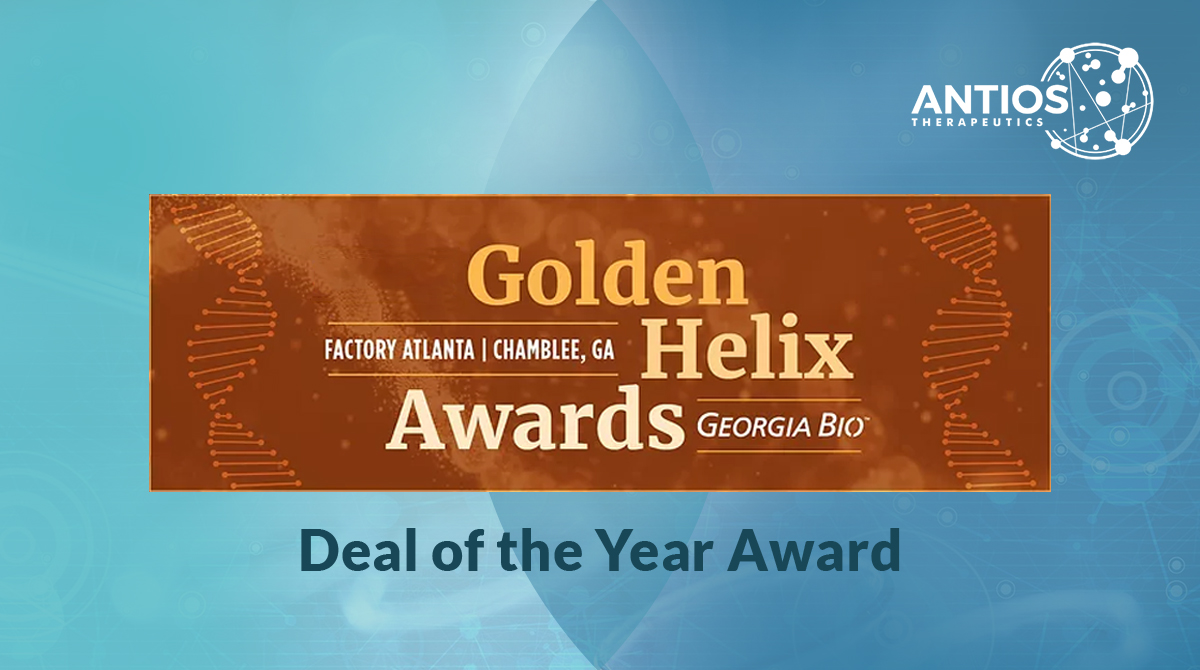 #Honored! Thank you to <a href="/Georgia_Bio/">Georgia Life Sciences</a> for recognizing us as a Deal of the Year. Learn more about Antios Therapeutics here: bit.ly/35XjIYY