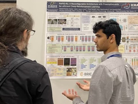 CBRIC_Center's tweet photo. C-BRIC researchers Adarsh Kosta and Chankyu Lee from @PurdueECE presented their work at the ICRA conference. More at https://t.co/vZp4KaDt9R https://t.co/DTUB1Jattb