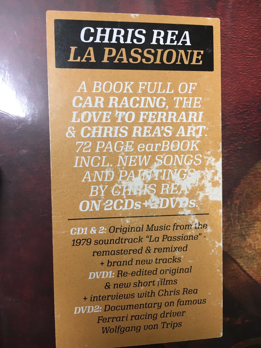 ElPinguinoJugon's tweet photo. Ahora toca tirarse al sofá, ponerse los auriculares, abstraerse de todo y darle al Play.
#chrisrea #lapassione #unpendientemenos #cdsforever https://t.co/ii0ZPNt8zL
