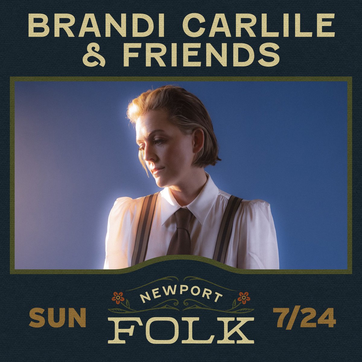 Newportfolkfest's tweet photo. Please welcome @brandicarlile &amp; Friends to our Sunday lineup. @newportfestsorg has made a donation to @LookingOutFndn, a nonprofit founded by Brandi, Tim, and Phil, with the mission to amplify the impact of music by empowering those without a voice. https://t.co/y4EhPXNqpX