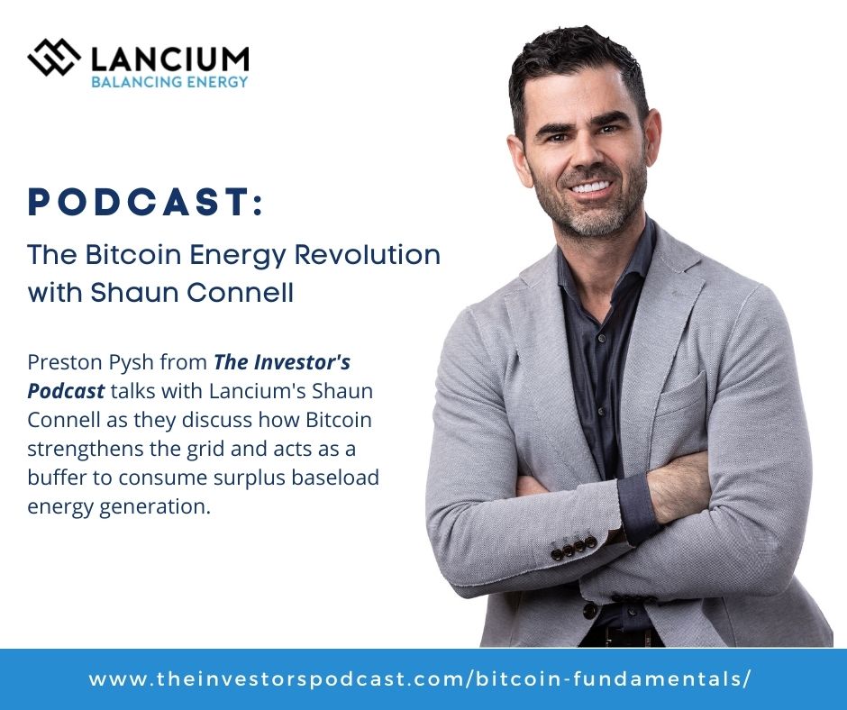 Lancium's tweet photo. Our own Shaun Connell, EVP, Power (@ShaunEnergy), appeared on yesterday’s episode of Bitcoin Fundamentals to talk about #Bitcoin and how it impacts grid stability and the energy industry. 
Listen now: https://t.co/0AfaGyPWh9 

#energy #energytransition #lancium #thoughtleadership https://t.co/V1zkDJwktD