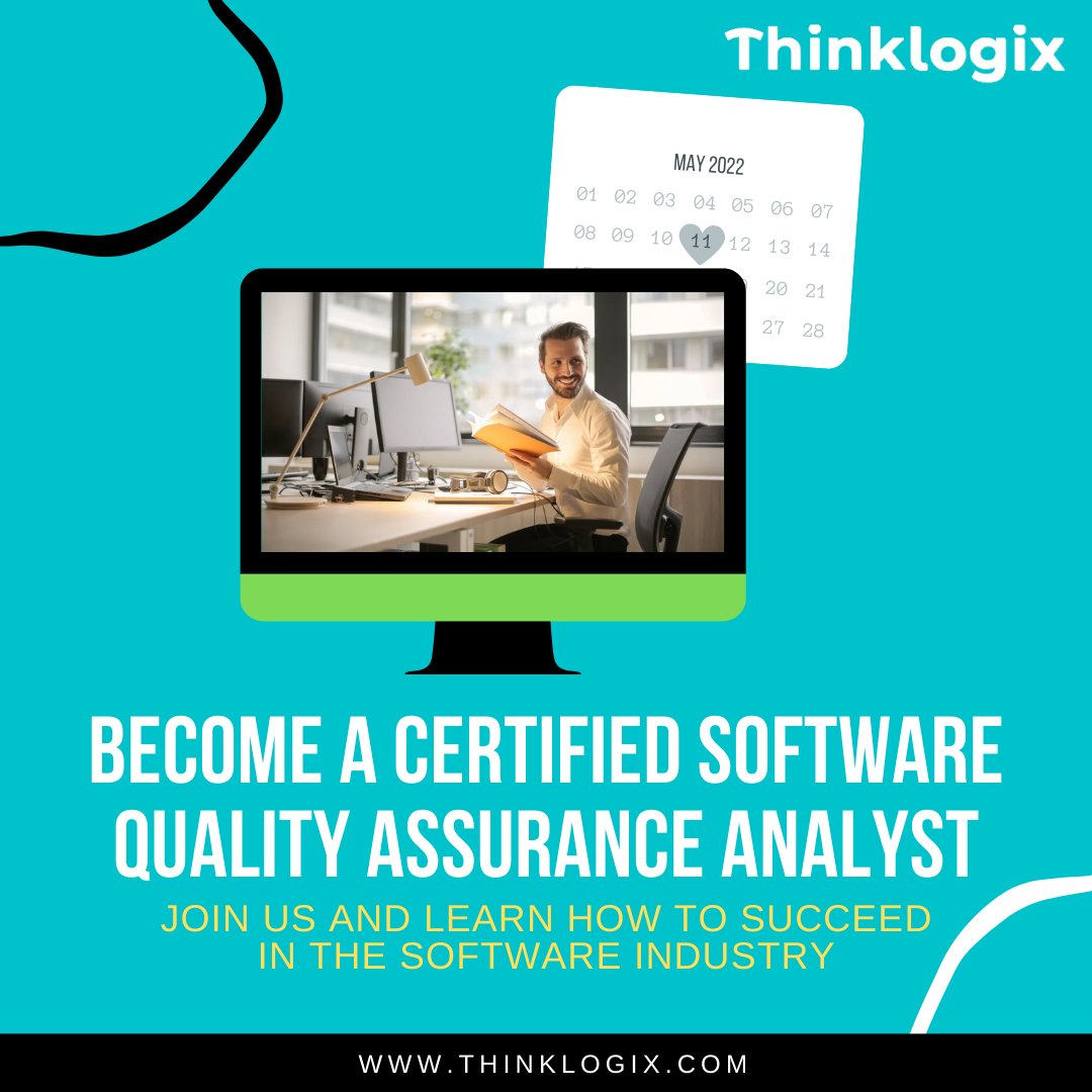 Think_Logix's tweet image. With Thinklogix, you can become a certified Software Quality Assurance Analyst. Be a part of our mission to help people succeed in the software industry. Visit: thinklogix.com

#business #IT #tech #technology #certification #elearning #software #qualityassurance